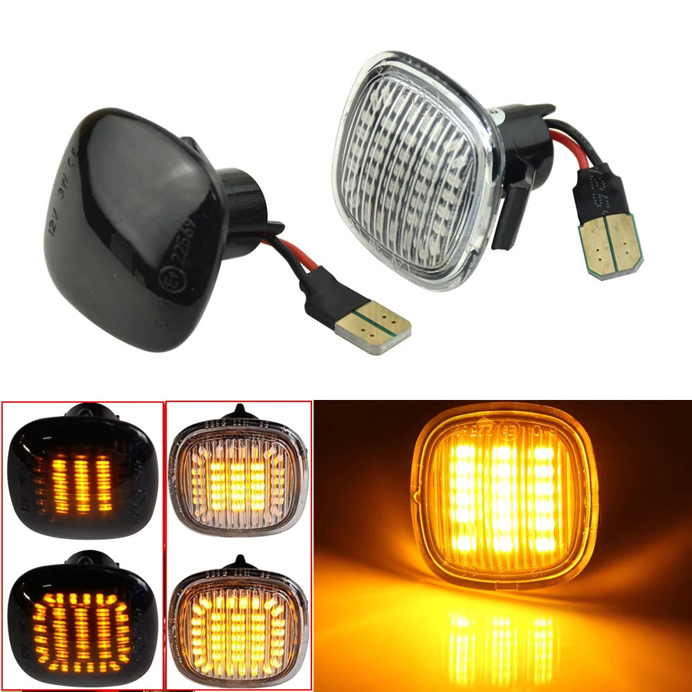 

2PCS LED Turn Signal Side Marker Light Dynamic Sequential Lamp For Skoda Fabia Octavia Mk1 Mk2 Audi A3 A4 B5 A8 SEAT Ibiza Leon