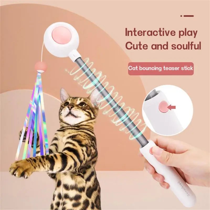 

Gravitational Cat Stick Cat Himself Fairy Feather Bell Catnip Kitten Cat Interactive Toys Ball Laser Teaser Pen Retractable Toy