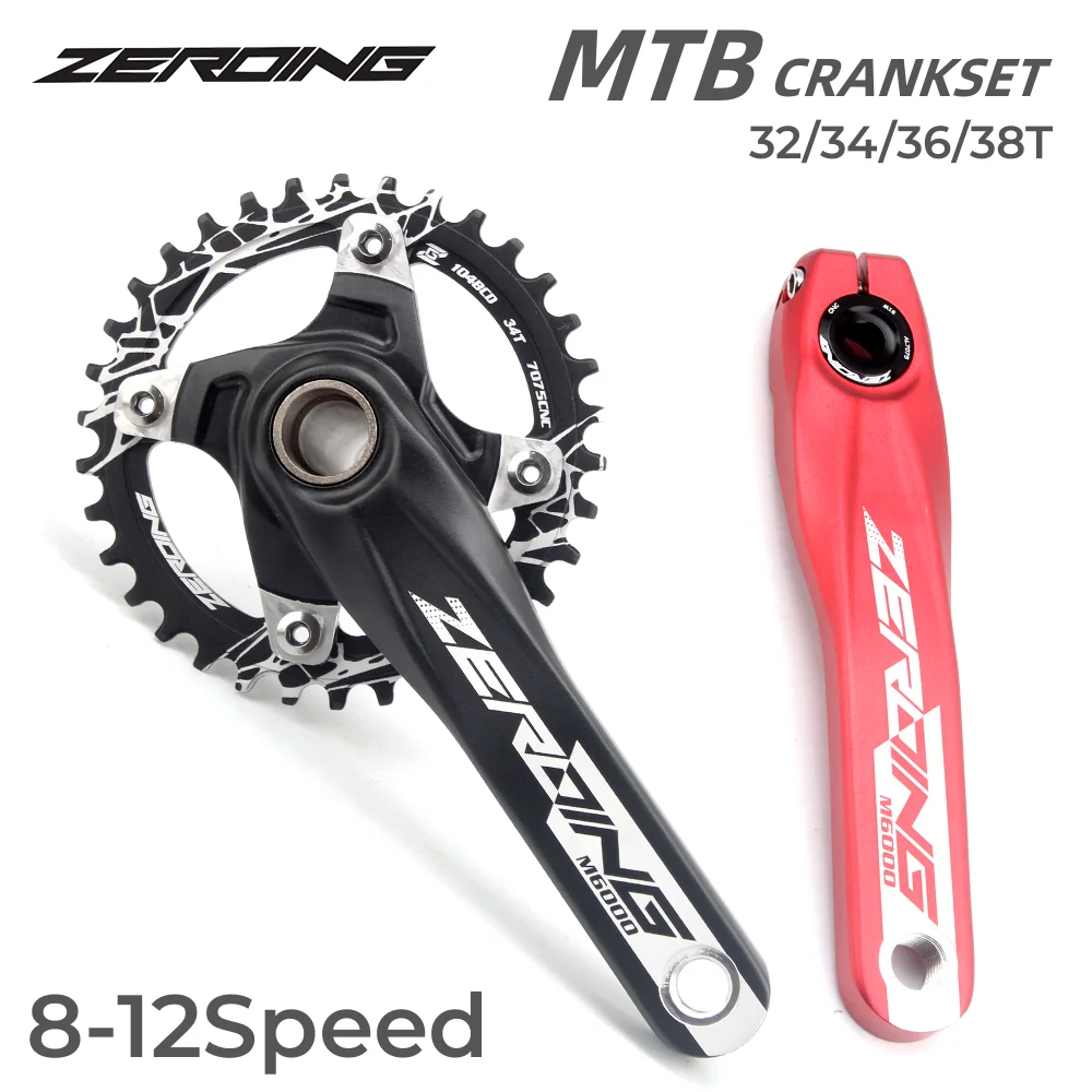 Велосипедный Кривошип ZEROING M6000 MTB 104BCD с широкими и узкими зубьями 170 мм 32T/34T/36T/38T