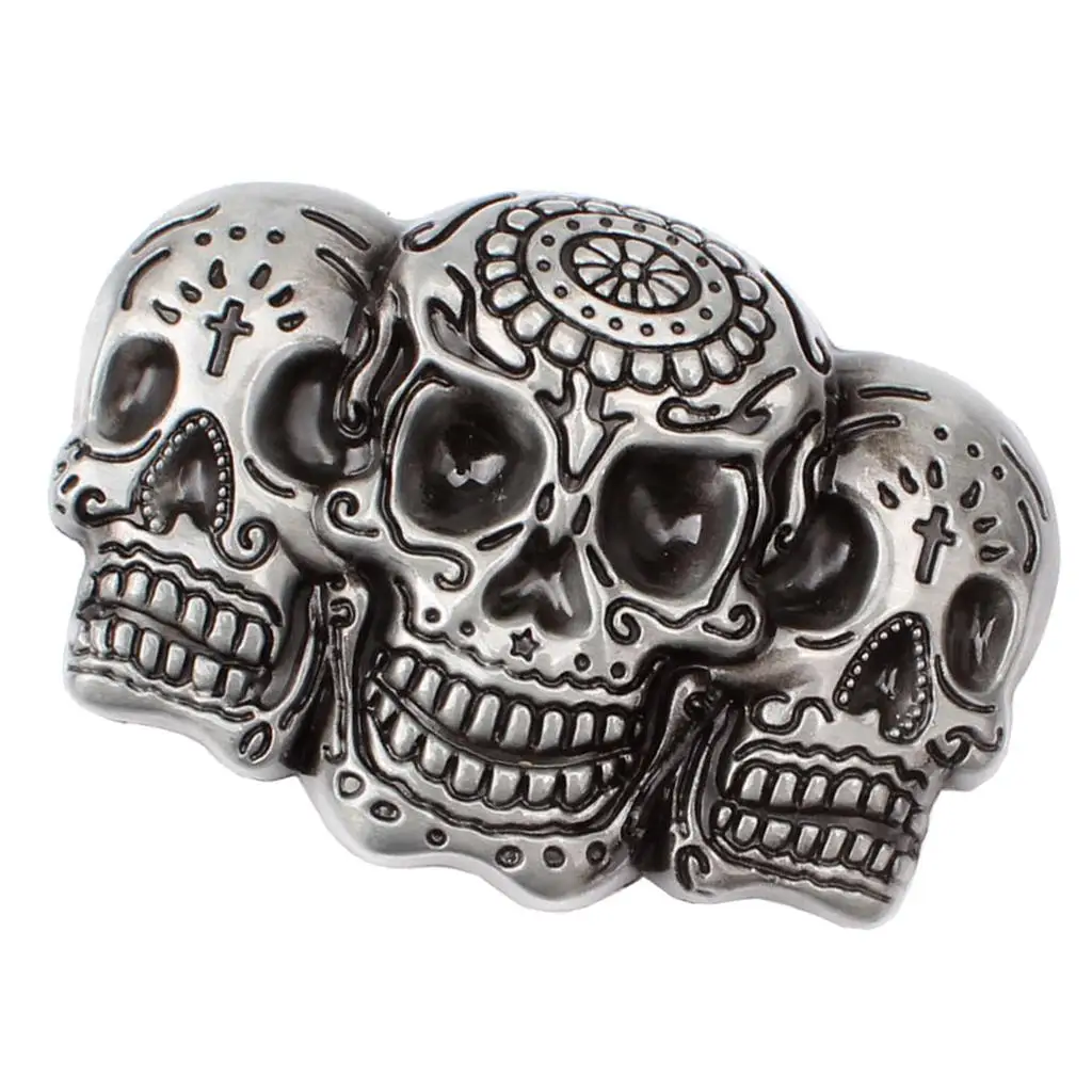

Vintage Western Belt Buckle 3D Skull Head Gothic Punk Rock Motorcycle Biker Gift