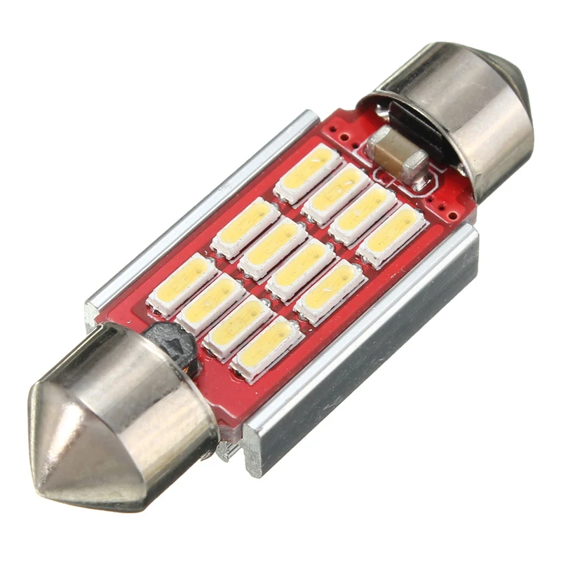 36 мм 39 42 Светодиодная лампа C10W Canbus 12 SMD 4014 внутренняя купольная для чтения Белый
