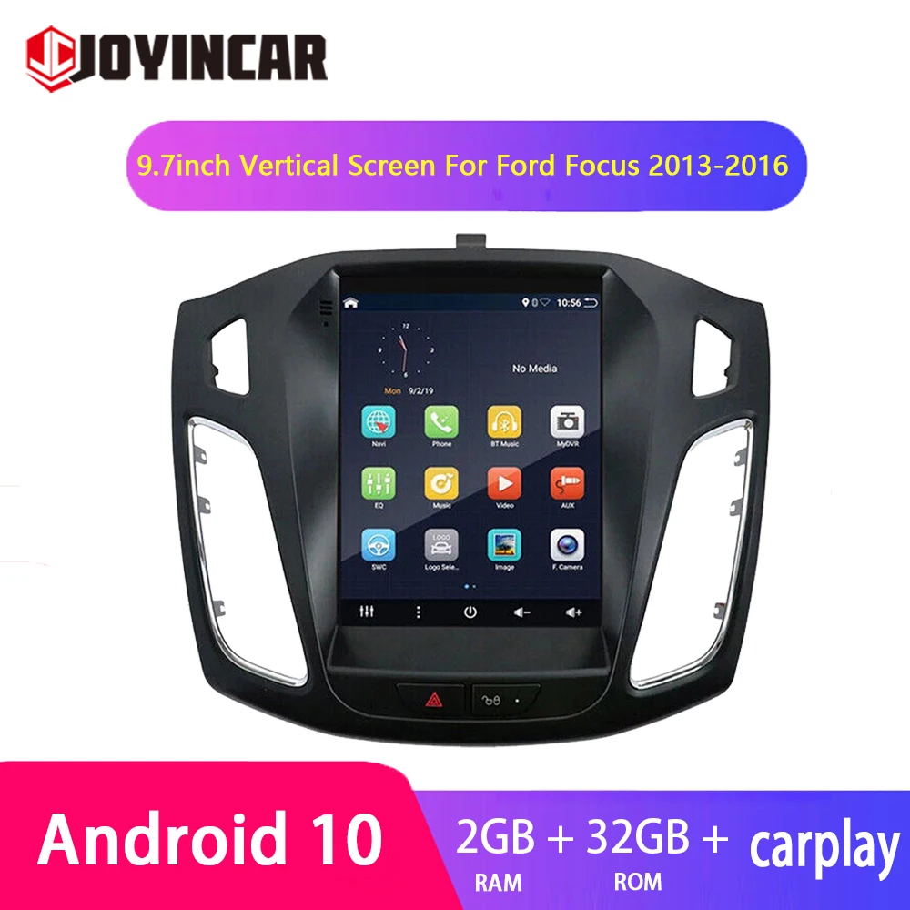 

2din Android 10.1 Car GPS Radio Stereo Multimedia For Ford Focus 2013-2016 9 inch Vertical Tesla Screen Navigation Autoradio BT