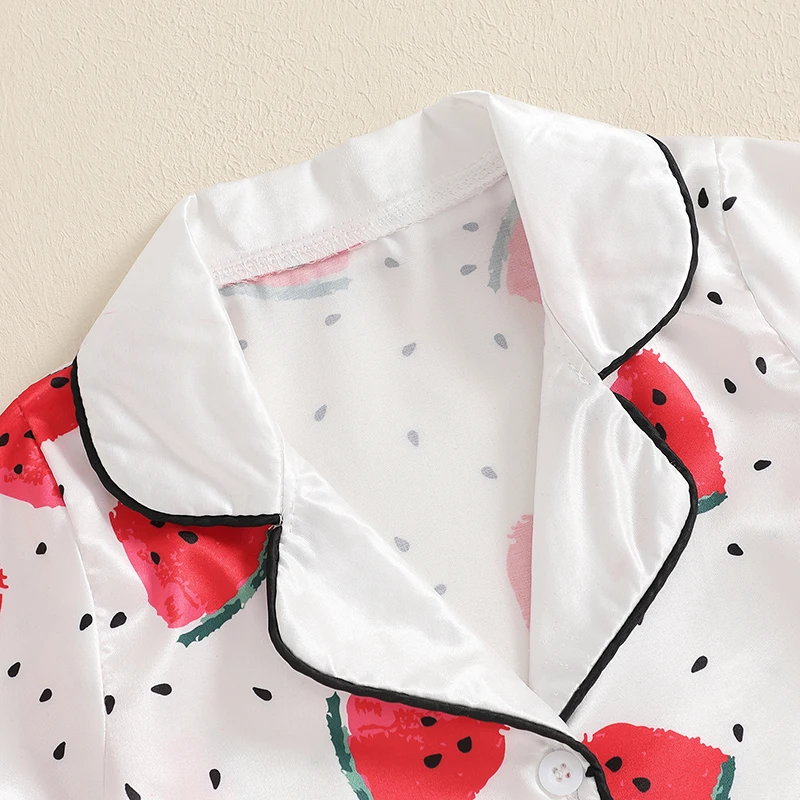 Детский летний пижамный комплект из 2 предметов для девочек рубашка с короткими