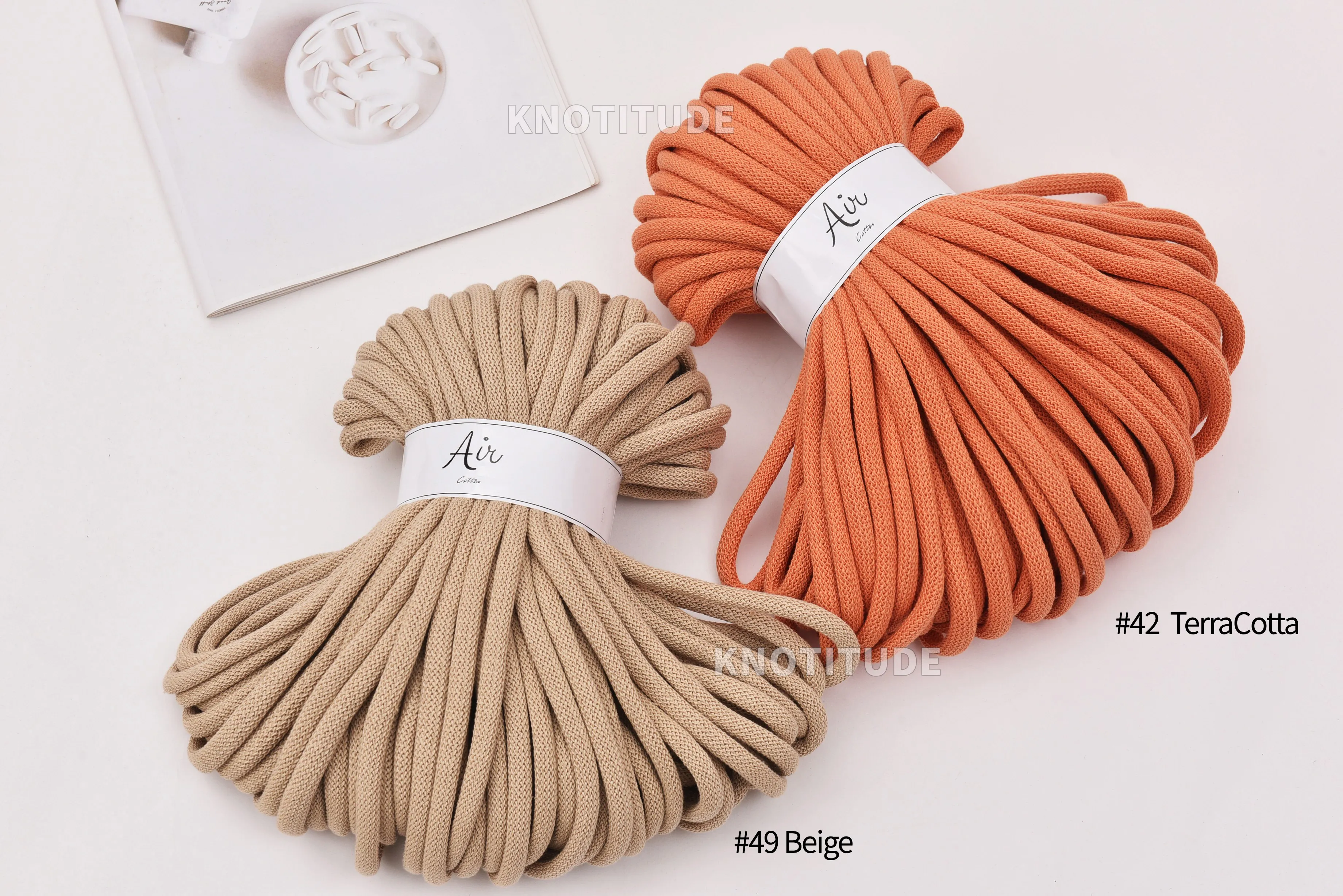 Крупный плетеный шнур 9 мм 50 ярдов из чистого хлопка для макраме плетения