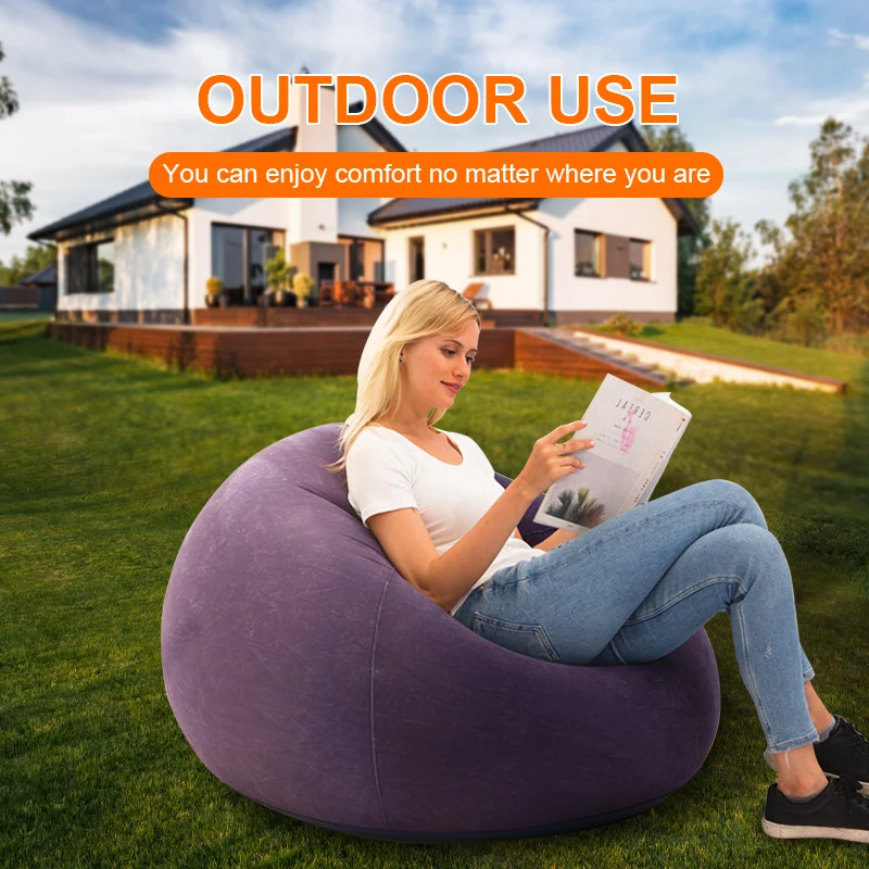 

Large Lazy Inflatable Sofa Chairs PVC Lounger Seat Bean Bag Sofas Pouf Puff Couch Tatami Living Room Lounge Beanbag Furniture