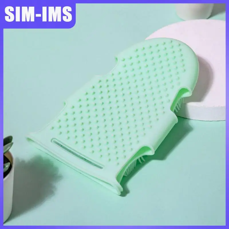 

Durable Washing Shower Tool Shower Gloves Silicone Portable Bath Brush Easy To Use Skin Cleaner Bathroom Accessories 1 Piece