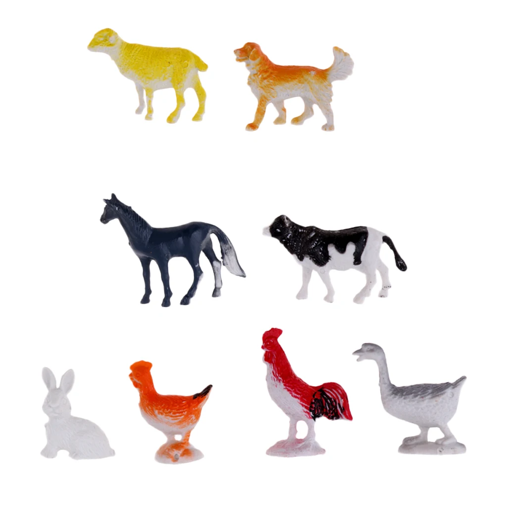 

Simulation Poultry Farm Painted Animal Models Horse Sheep &Dog Toys