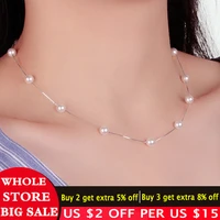 lmnzb fashion freshwater pearl box chain choker necklace tibetan silver 925 kolye collares bijoux femme ldn170