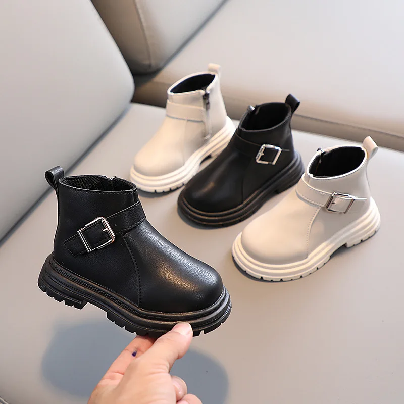 

Versatile Girls' Shoes Ankle Boots Winter Anti Slip Children's Shoe for Girl Soft Sole Short Boots Boys Britlish Style Kid Shoes