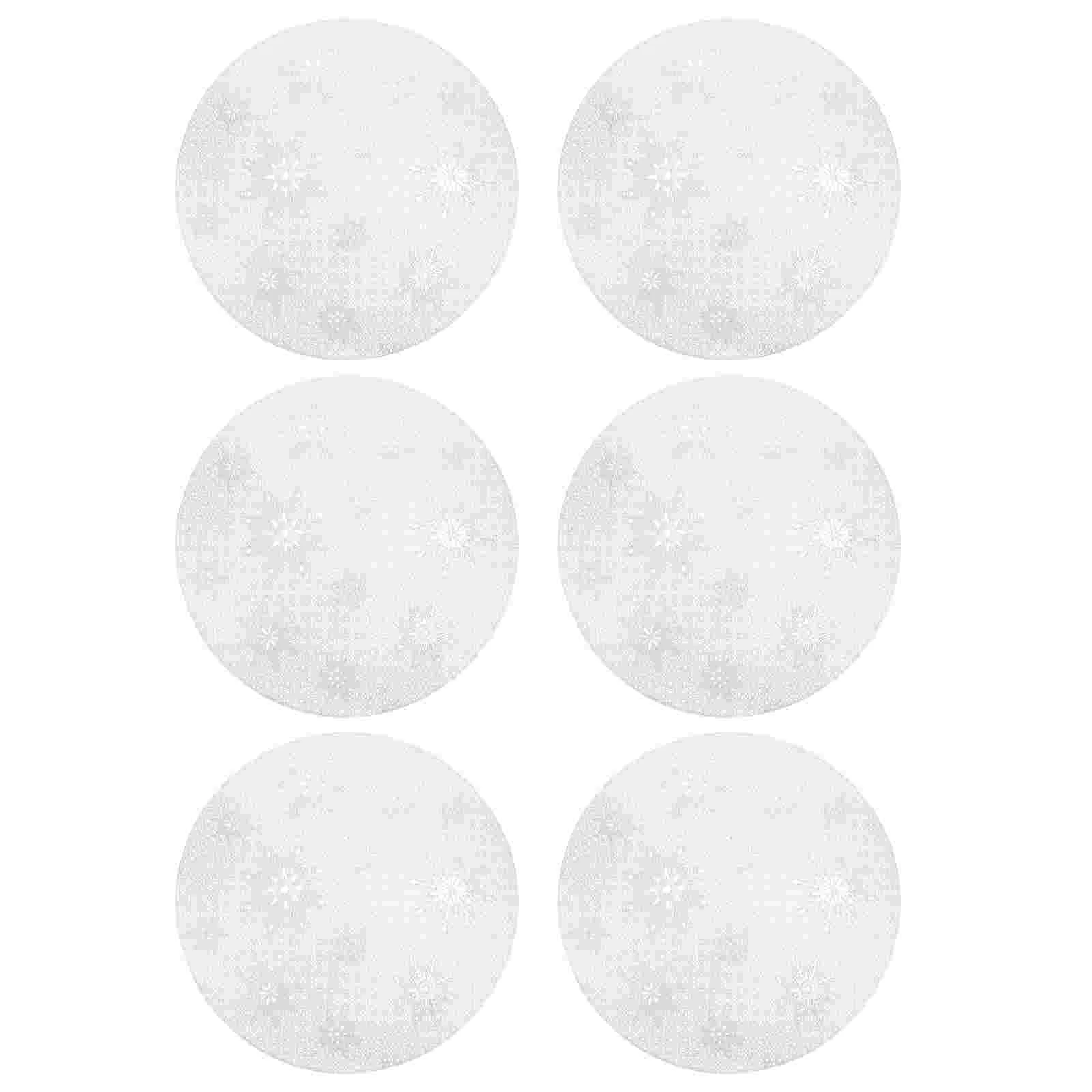 

Placemats Table Mat Coaster Cup Christmas Holiday Round Placemat Mats Snowflake Coasters Drink Home Tea Resistant Heat Kitchen