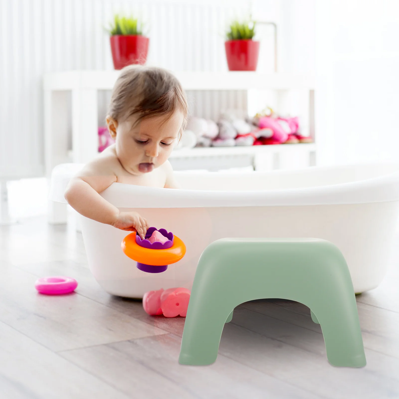 

Short Stool Household Plastic Kids Bathroom Foot Low Heavy Duty Step Anti-skid Portable