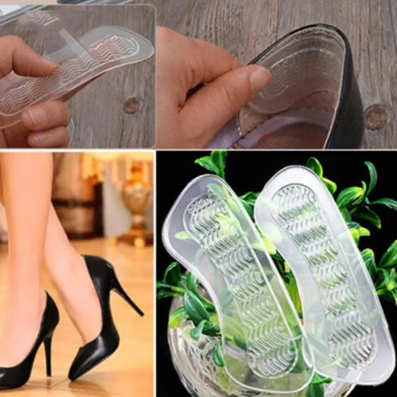 

1 Pair White Invisible Silicone Gel High Heel Liners Grip T-shaped Slip Resistant Shoe Stickers High Heel Shoe Pad Insoles