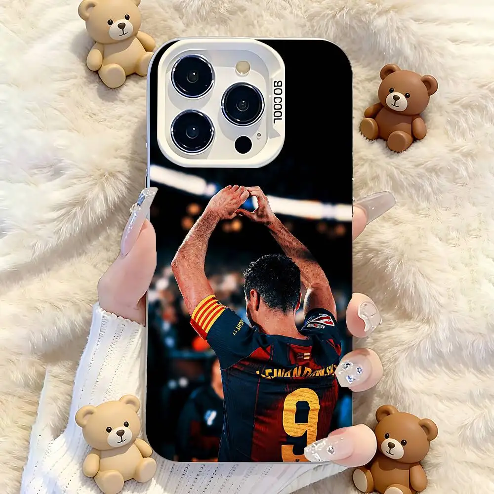 Фото Матовая белая рамка для объектива R-Robert 9 L-LewandowskiS для iPhone 12 11 14 13 17 16 15 Pro Max Mini Plus E №4