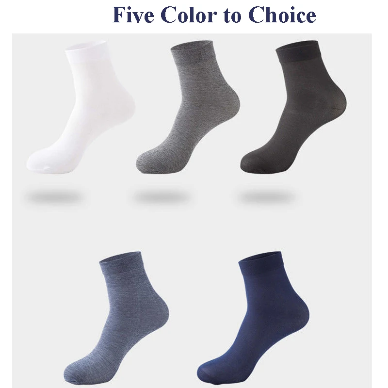10 Pairs High Quantity Breathable Fiber Men's Socks Summer Comfortable Thin Ice Silk Socks High Elastic  Business Casual Socks