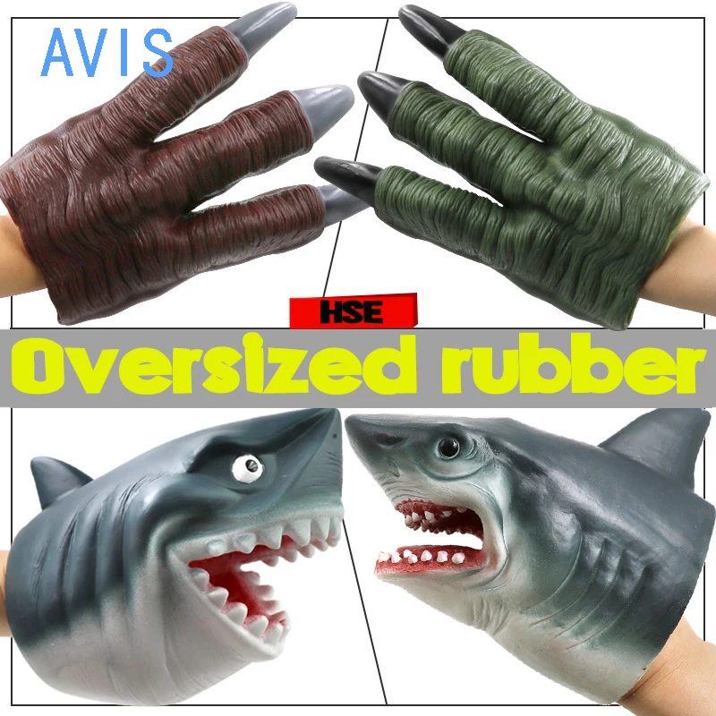 AVIS kinder Simulation Tier Kopfbedeckungen Modell Weichen Kunststoff Shark Handpuppe Dinosaurier Handschuhe Eltern-kind-Interaktive Junge Spielzeug
