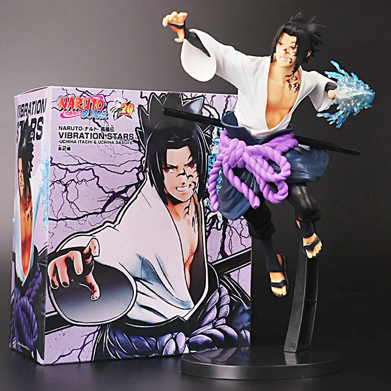 

21cm Naruto figure Uchiha Sasuke battle version Chidori Sasuke Shippuden anime model decoration gift sculpture