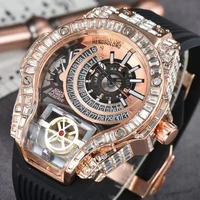 classic brand men watches luxury hip hop with rose gold diamond waterproof watch business sports quartz iced out bling aaa clock