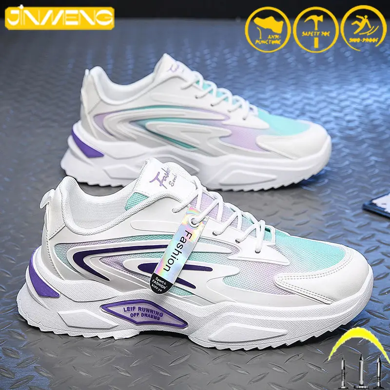 

Men's Women's Work Safety Shoes Anti-Puncture Anti-Smash Indestructible Lightweight Comfortable Running Sports Zapatos