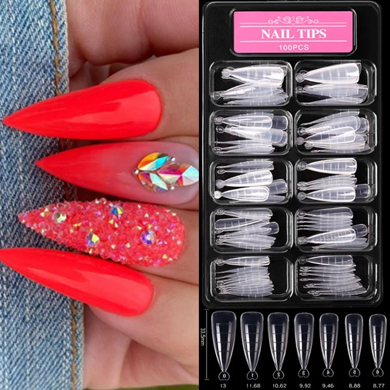 

100 шт./коробка, кончики для наращивания ногтей