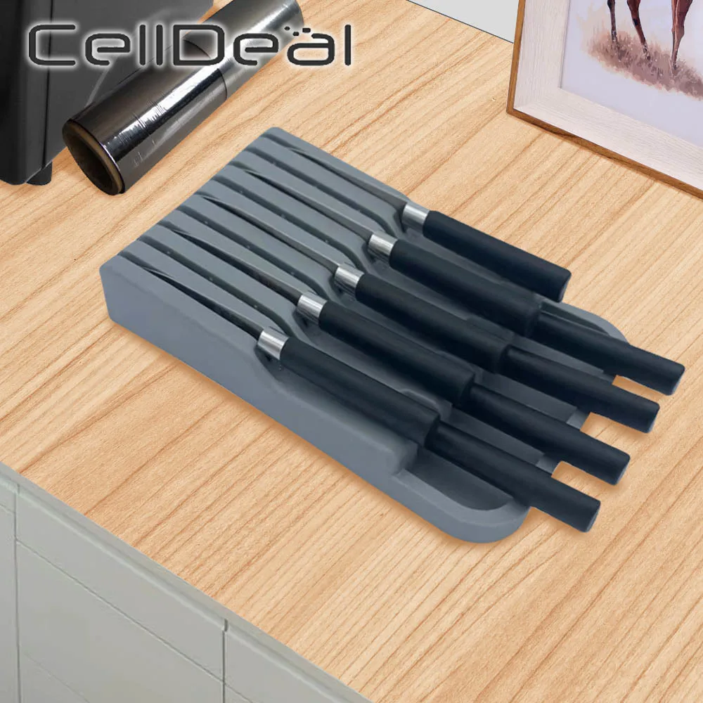 

Knife Block Holder Separation Organizer Rack Thickened Cutlery Storage Box Non Slip Kitchen Accessories Household Supplies