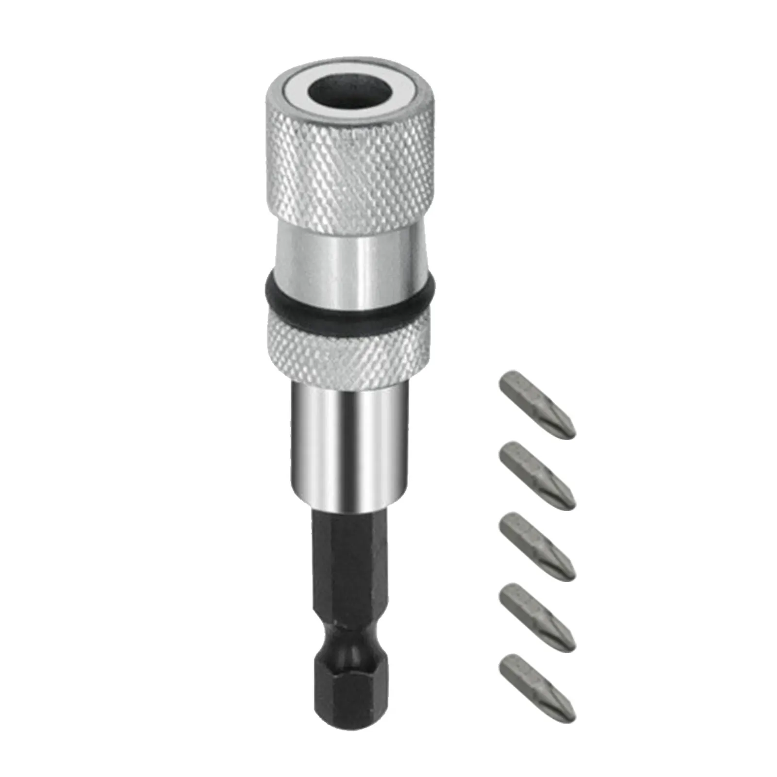 

Drilling Adapter Magnetic Screwdriver Bit Holder With 5 PH2 Bits Quick Hex Shank Power Tool Adjustable Accessories Carbon Steel