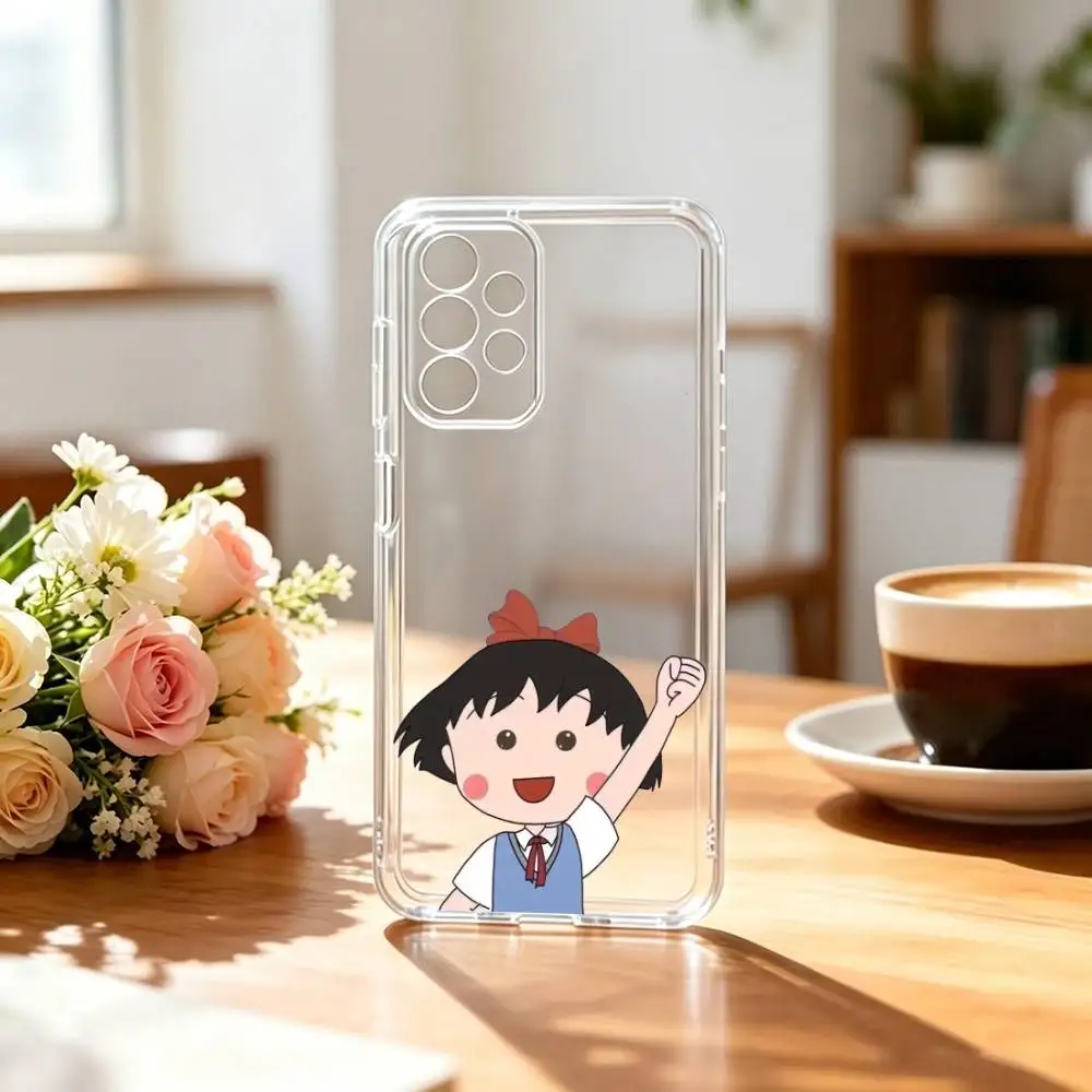 Фото Чехол для телефона C-Chibi Maruko-chan для Samsung S25, S24, S21, S22, S23, S30, Ultra, S20, Plus, Fe, прозрачный №2
