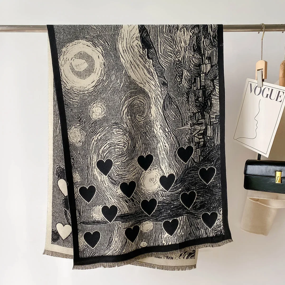 Новинка Зима 2024 женский шарф из пашмины Кашемировое одеяло толстое теплое