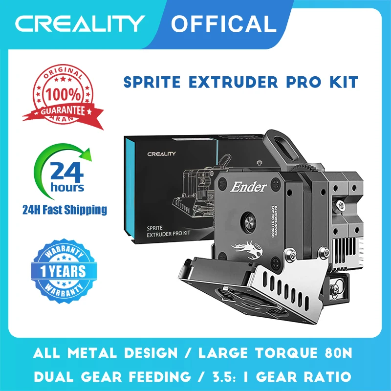 Creality 3D Printer Part Sprite Extruder Pro Kit Full Metal Dual Gear Direct Drive Extruder for Ender 3 / 3 Pro / 3 Max / 3 V2