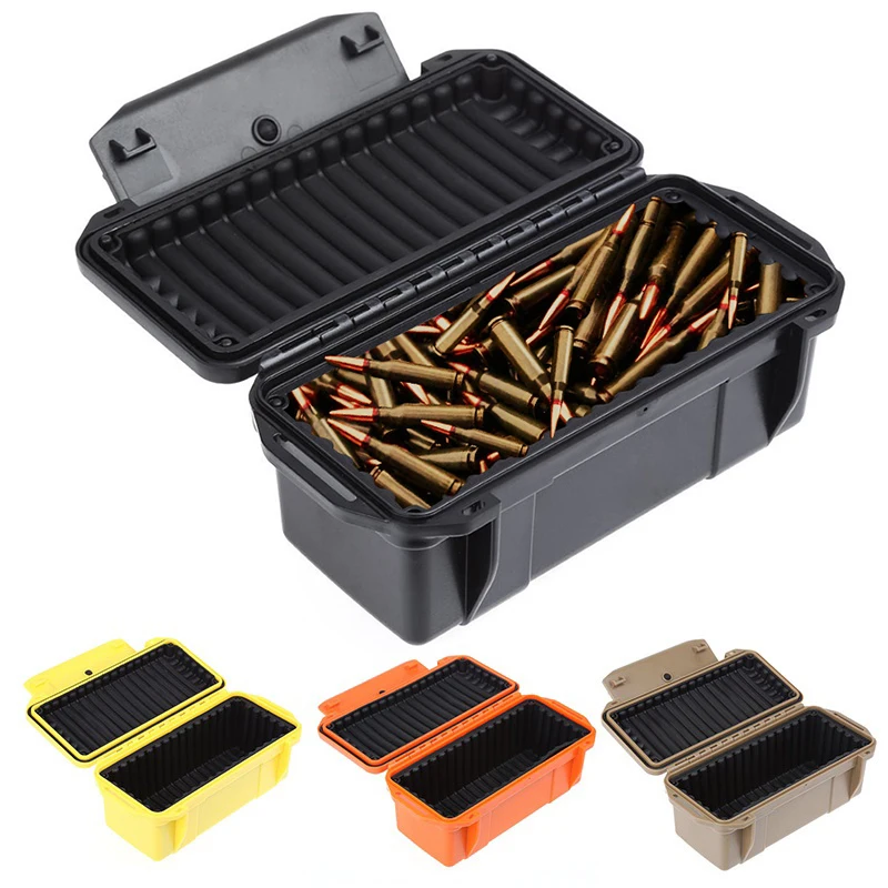 

Plastic Ammo Box Tactical Military Bullet Storage Safe Pouch Ammo Can Outdoor Lightweight Ammo Accessory Crate Storage Case