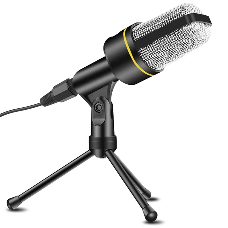 

Конденсаторный микрофон, профессиональный микрофон для записи со штативом и подставкой, для трансляций, чата, видеоконференций, Youtube
