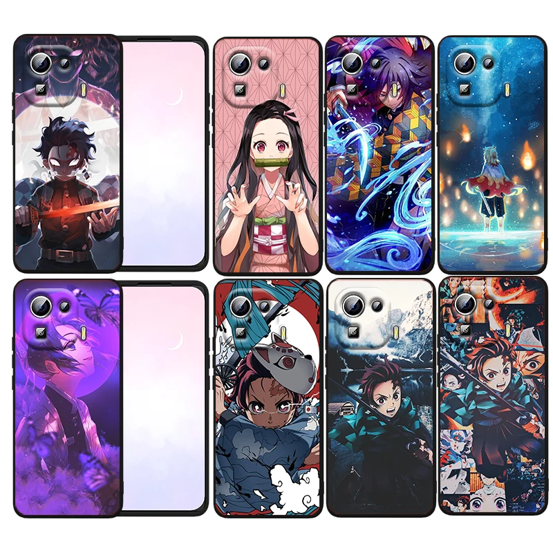 

Hot Anime Demon Slayer Phone Case For Xiaomi Mi 12X 12 11 11T 11i 10T 10 Pro Lite Ultra 5G 9T 9SE A3 Black Fundas Cover