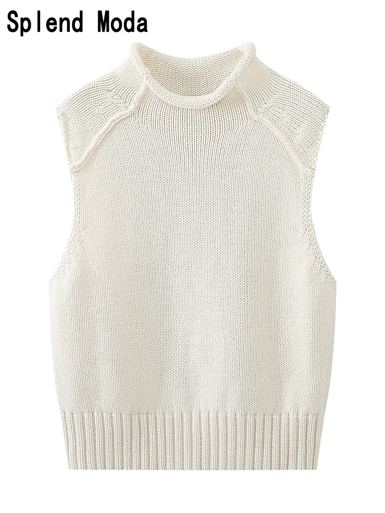 

Женский трикотажный жилет, повседневный однотонный пуловер без рукавов с круглым вырезом, в офисном стиле, осень 2023