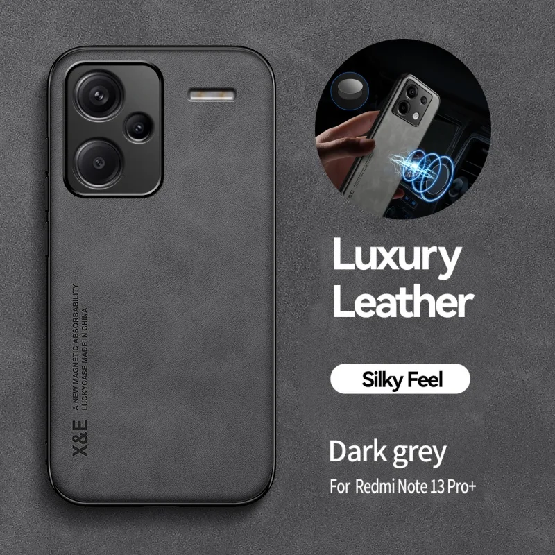 Чехол Funda для Redmi Note 13 Pro Plus кожаный автомобильный магнитный держатель чехол Xiaomi + 5G