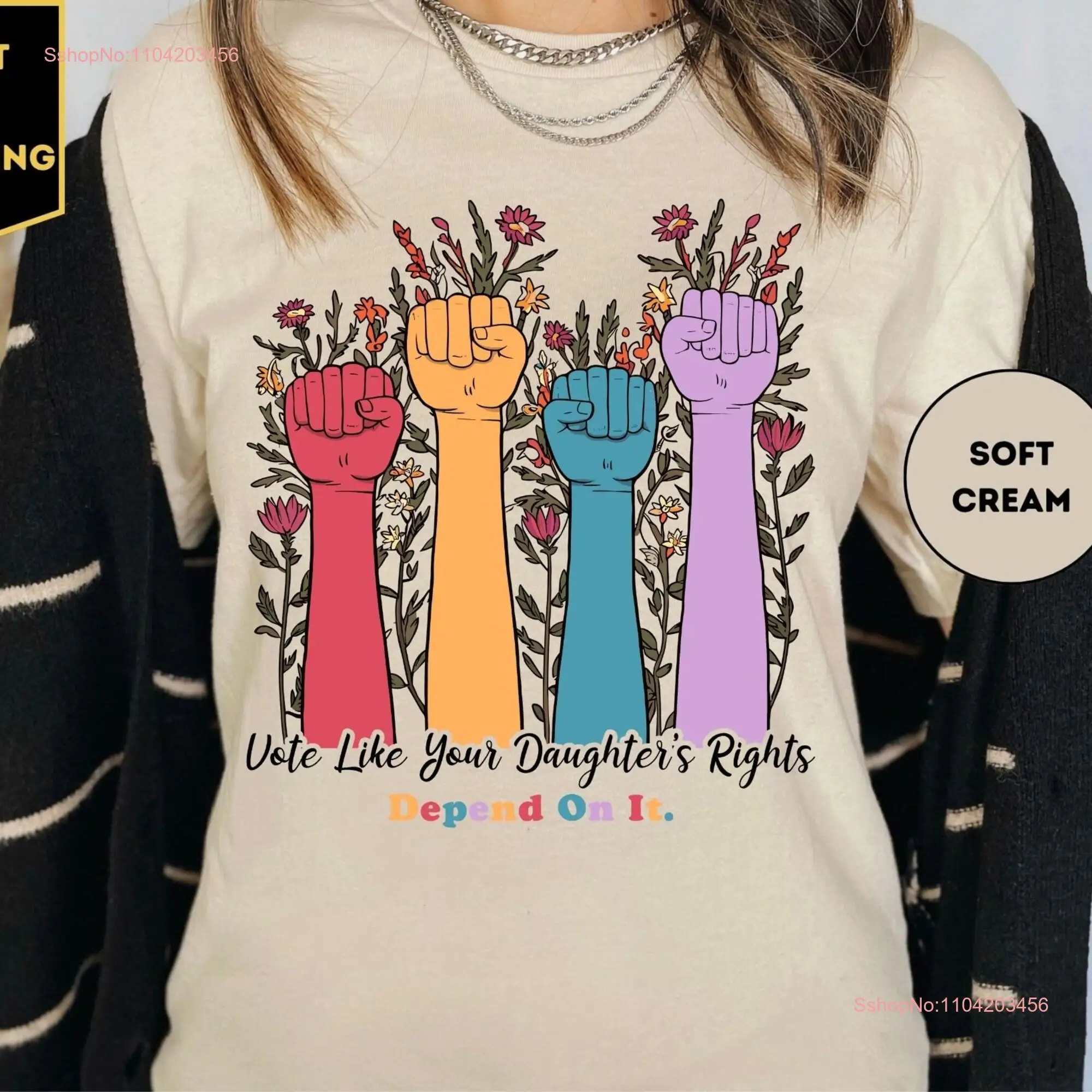 Vote Like Your Daughters Rights Depend On IT T Shirt Banned Books Reproductive LGBTQ long or short sleeves