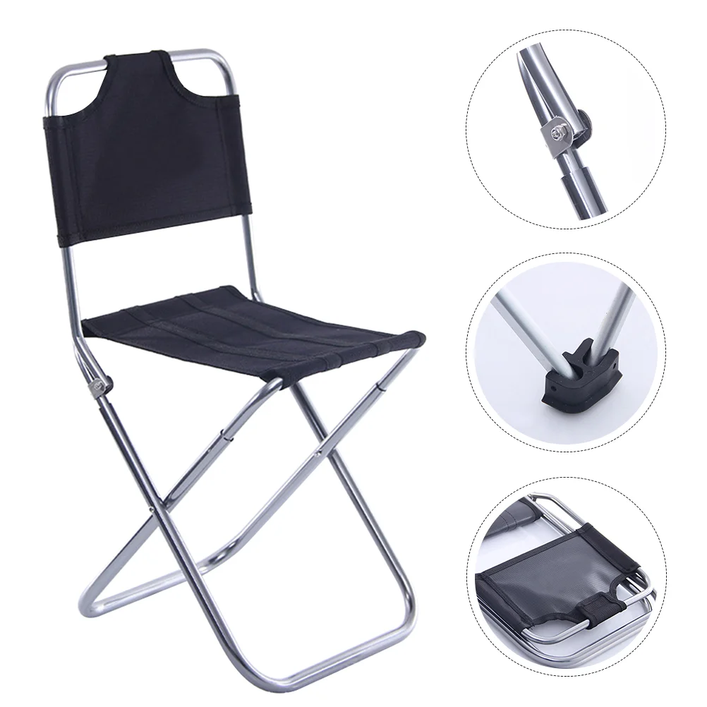 

Outdoor Camping Chairs Beach Chair Lawn Chair 48X24X23CM Aluminum Chair Black Fishing Stool Reclining Fishing Chair Hiking Chair