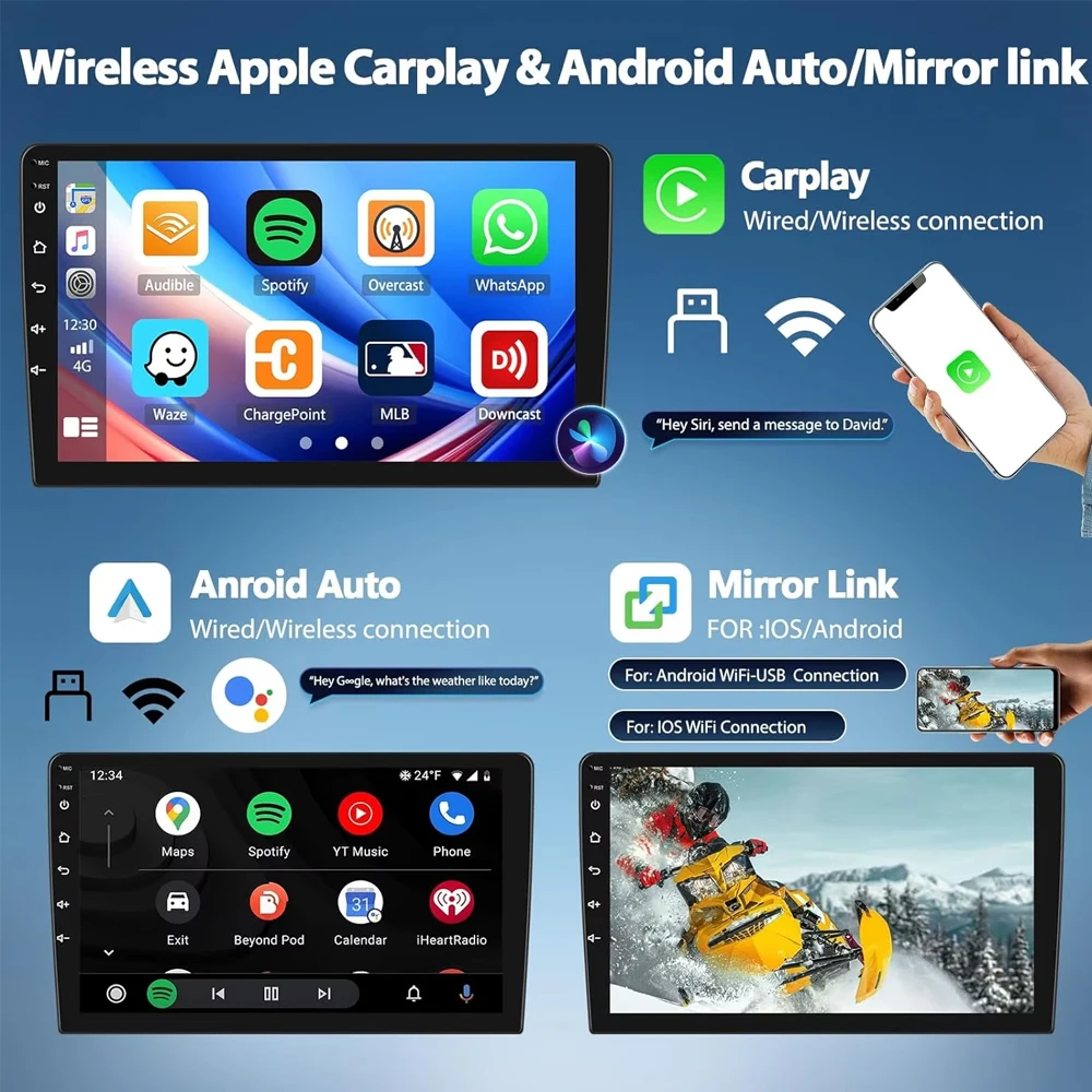 Android 13 ID8 CarPlay Авто Мультимедиа Для BMW 5 3 серии E60 E61 E62 E63 E90 E91 E92 E93 CCC CIC Радио Стерео 360