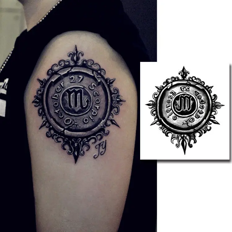 27 октября татуировка с созвездиями Скорпион Временные татуировки наклейки