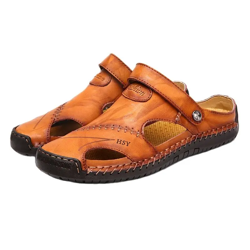 

Fashion Outdoor Casual Sneakers Footawear Male Shoes Genuine Leather Men Sandals Summer Men Shoes Beach Sandals Big Size 38 43