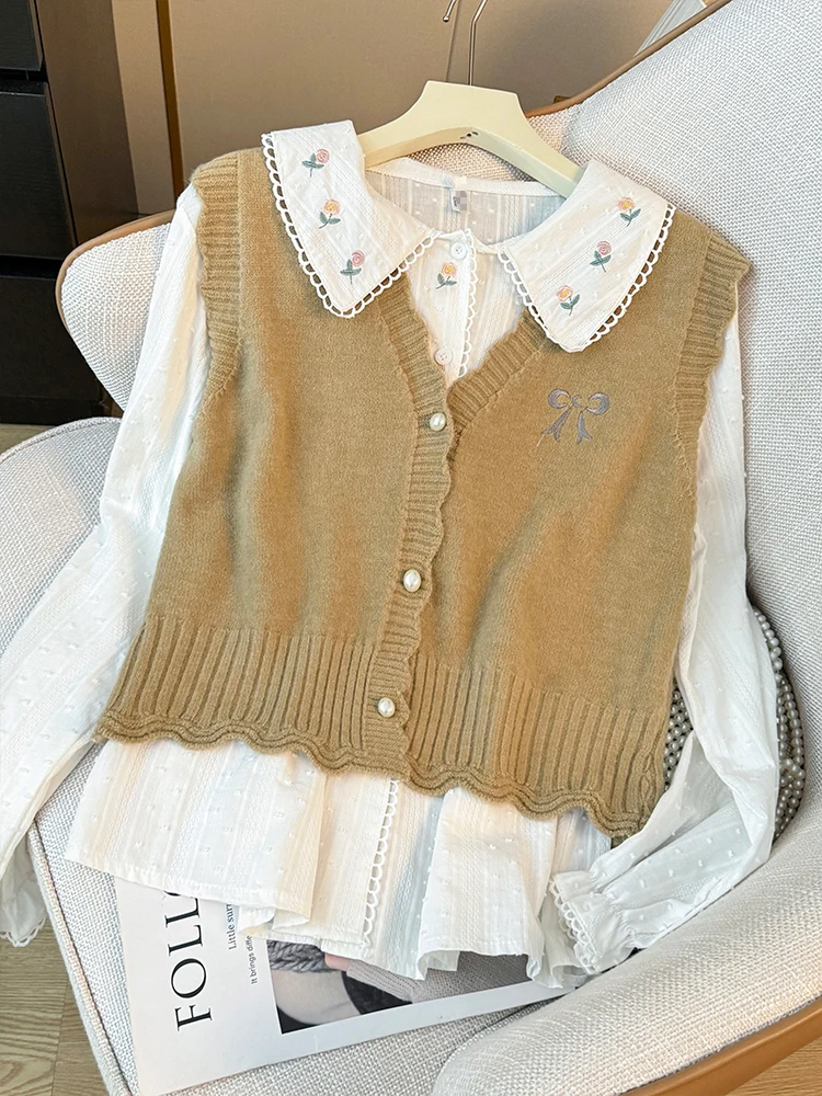 Gaganight женский жилет с бантом и V-образным вырезом кружевной без рукавов Новинка