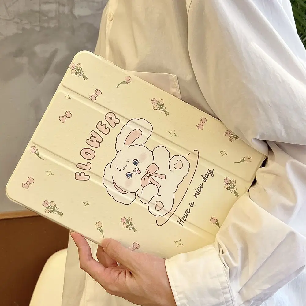 

Симпатичный мультяшный защитный чехол с кроликом для iPad 10,2, 7, 8, 9, 9,7 Pro, 12,9, 11, Mini 6, Air 5, 4, 10, чехол с держателем для стилуса