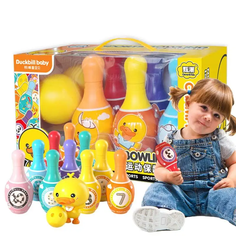 

Игра для боулинга для детей дошкольного возраста, мультяшная Спортивная головоломка, Детские шарики и булавки для боулинга для мальчиков и девочек