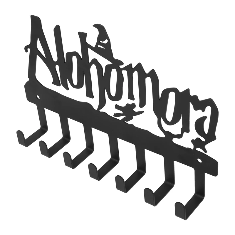 

Creative Metal Key Holder Wih 7 Hooks Iron Art Wall Mounted Adhesive Black Hanger Bedroom Closet Garage