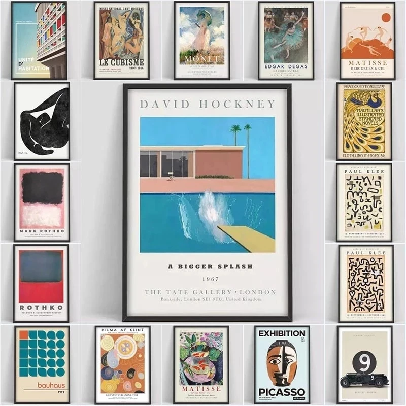 

Modern David Hockney Art Exhibition Print Art Canvas Poster For Living Room Decor Home Wall Picture