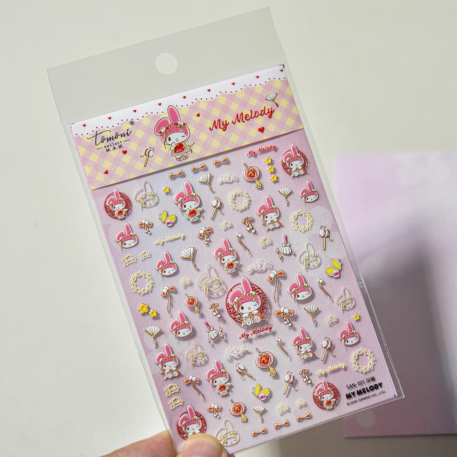 5D рельефные Японские Аниме Sanrio наклейки для ногтей Мультяшные Kuromi "Мелодия"