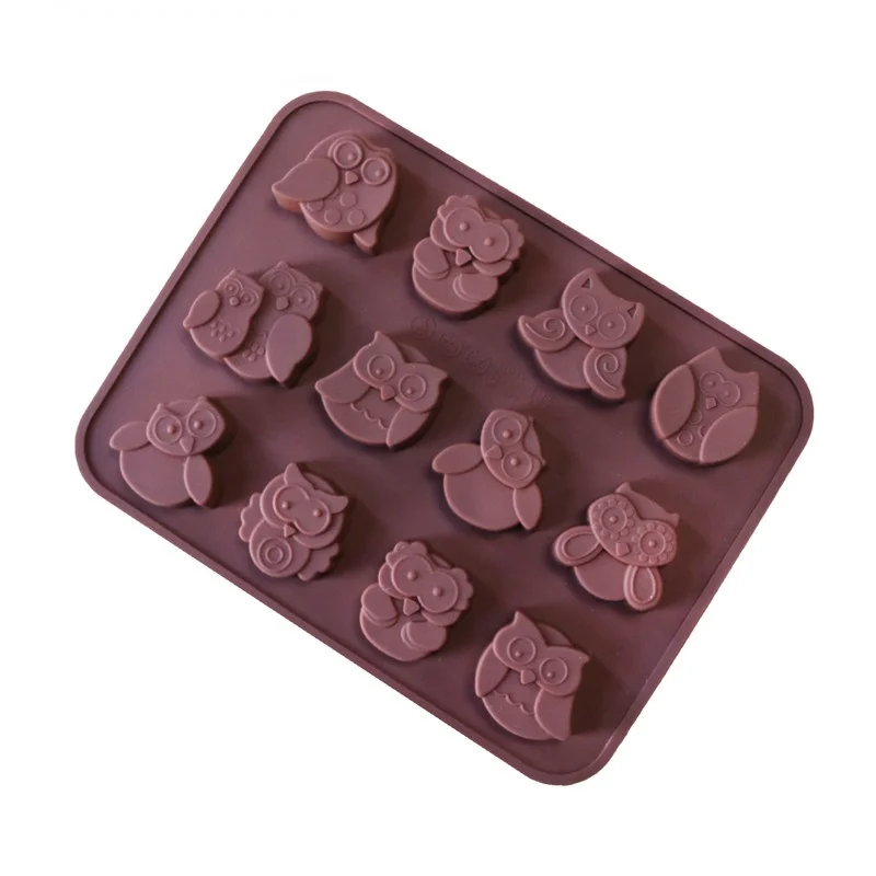 

1 Pc New 12-hole Owl Shape Cake Stand Silicone Forms Chocolate Cake Mold Candy Jelly Lollipop Molds Fondant Baking Tools Stencil