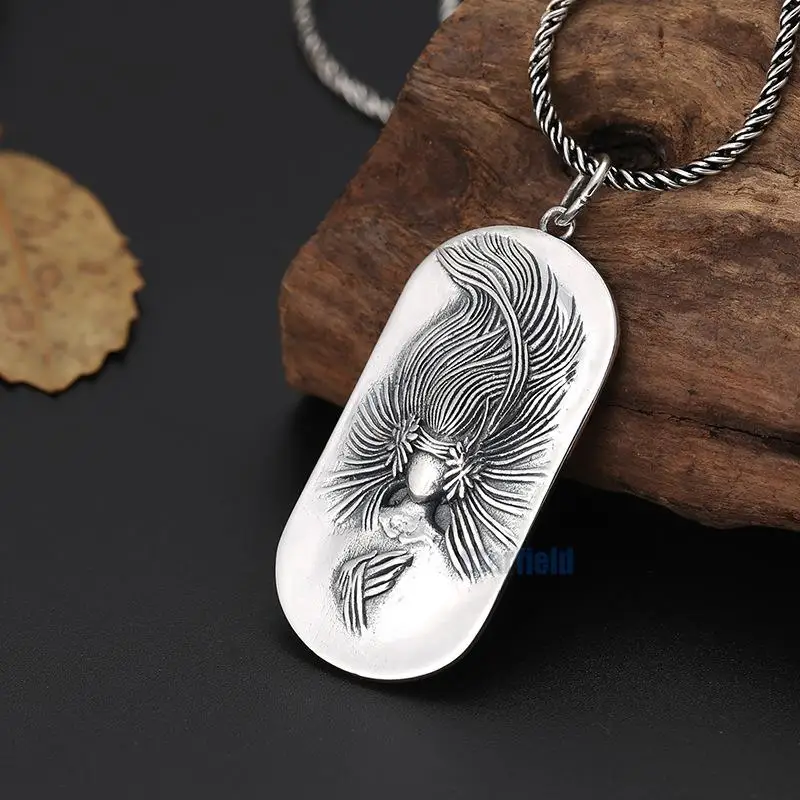 

Wholesale S925 Sterling Silver Trend Jewelry Pendant Thai Silver Personality Creative Tag Peacock Men And Women Pendant