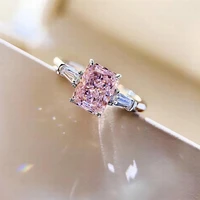 princess propose marriage pink heart cubic zirconia rings for women romantic bridal wedding ceremony party rings fashion jewelry