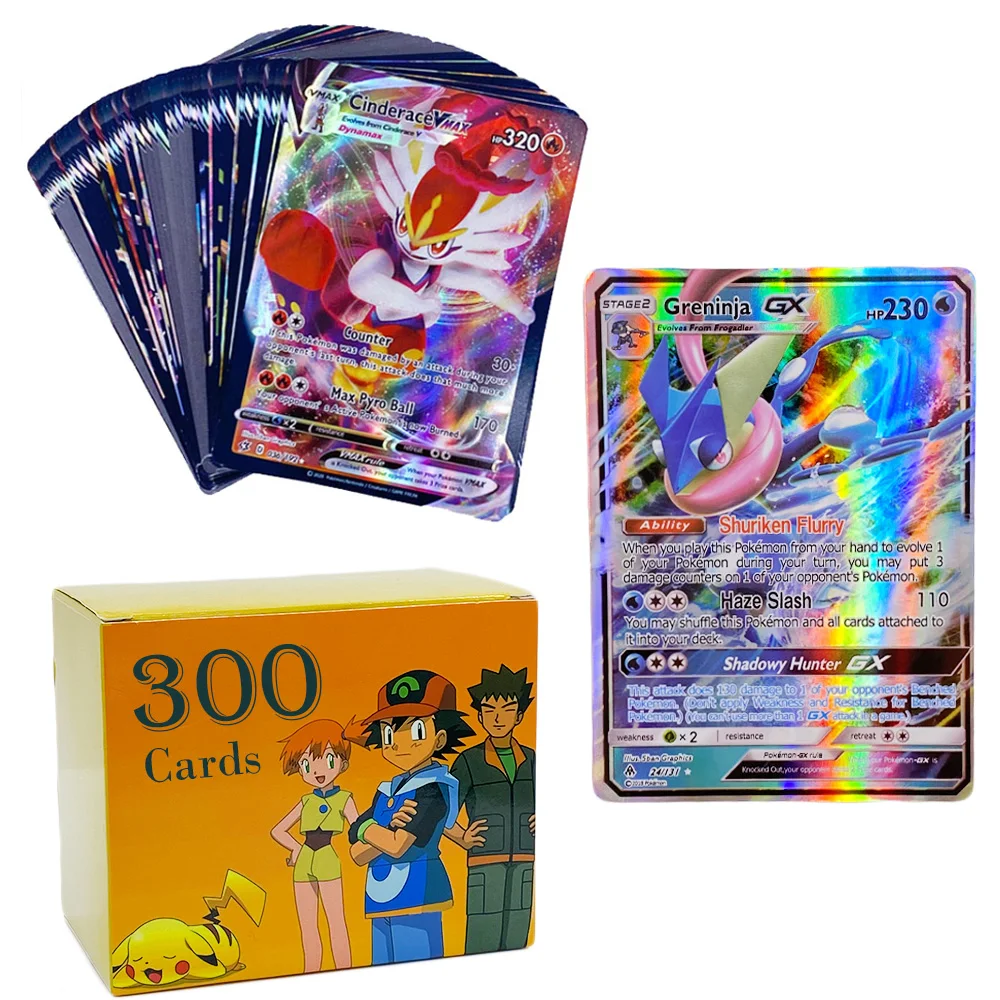 

50-300Pcs Pokemon 200 V MAX 300 GX Best Selling Children Battle English Version Game Tag Team Shining Vmax TOMY Pokemon Cards
