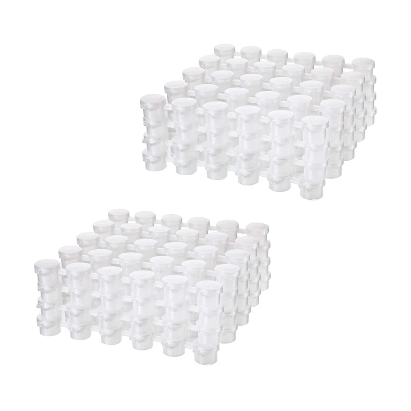 

48 Strips 3Ml Empty Paint Strips Paint Cup Pots Clear Storage Containers Painting Arts Crafts Supplies 144 Pots In Total