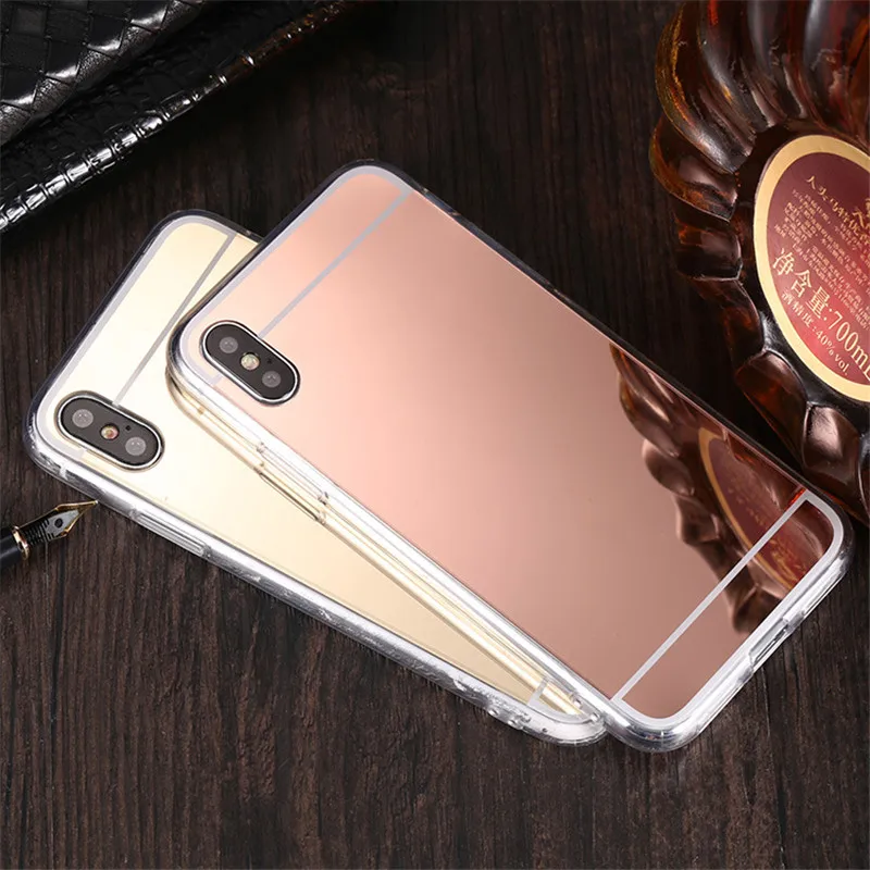

Модный мягкий чехол-накладка для iPhone 12 13 Mini 11 Pro Xs Max 8 Plus Xr X SE 6 7 6S Plus, зеркальные блестящие Чехлы, защита для телефона